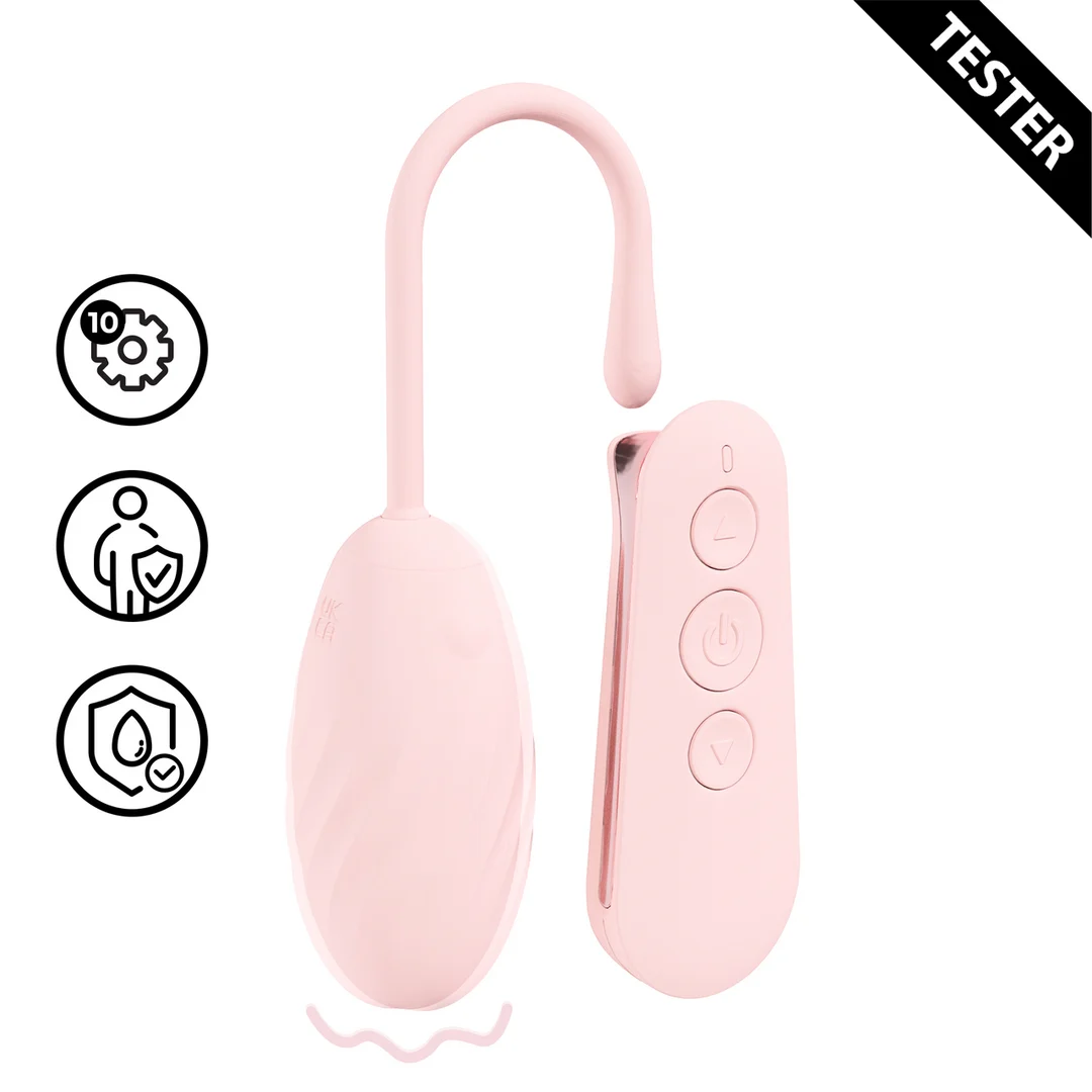 LOVU055PNKTEST Uovo vibrante rosa Loveline by Shots, 10 modalità - immagine 1