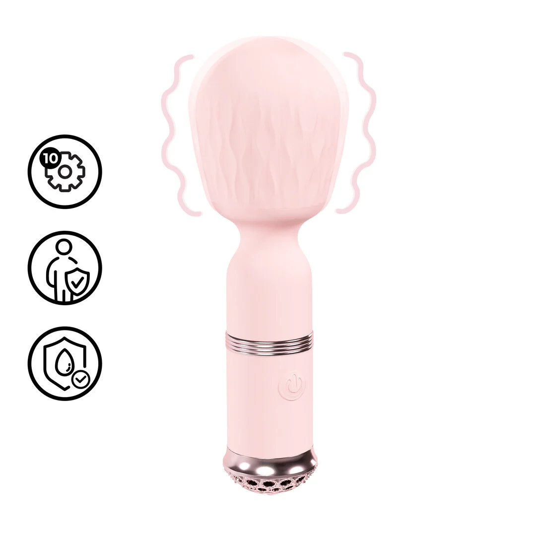 Vibratore wand, 10 modalità, Loveline Velour rosa (Tester) Loveline by Shots - immagine 6
