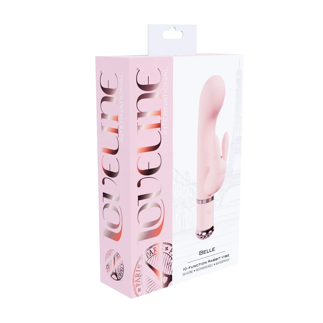 vibratore rabbit impermeabile in silicone sicuro per il corpo Loveline Belle rosa Loveline by Shots - immagine 2