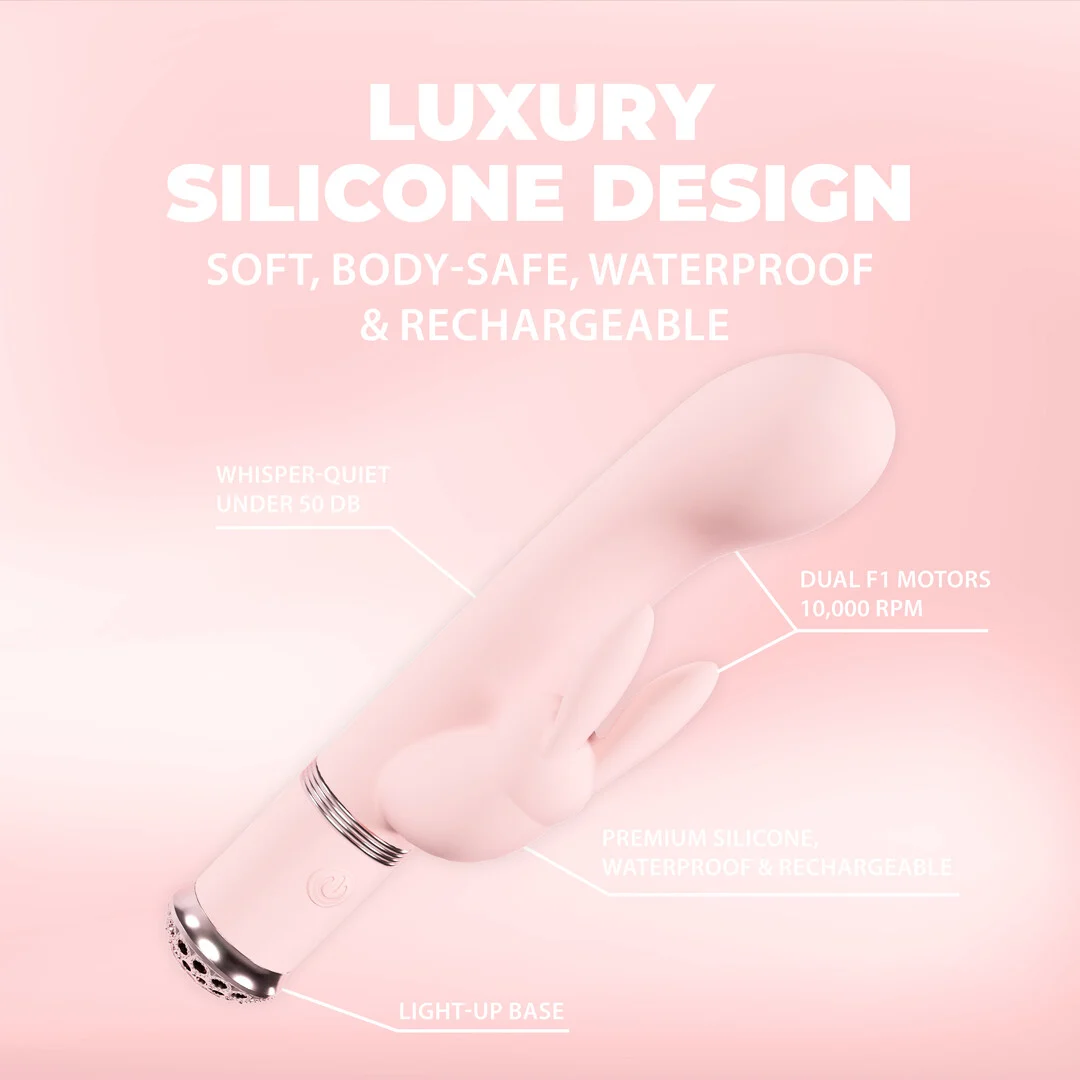 vibratore rabbit impermeabile in silicone sicuro per il corpo Loveline Belle rosa Loveline by Shots - immagine 5