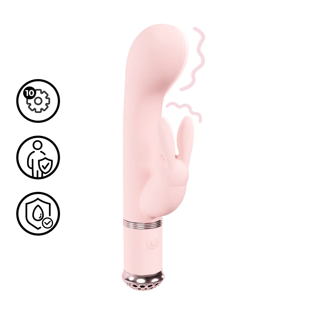 vibratore rabbit impermeabile in silicone sicuro per il corpo Loveline Belle rosa Loveline by Shots - immagine 6