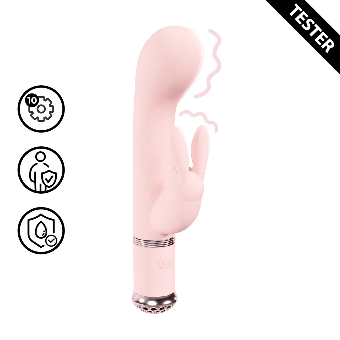 LOVU062PNKTEST vibratore rabbit impermeabile in silicone sicuro per il corpo Loveline Belle rosa Loveline by Shots - immagine 1