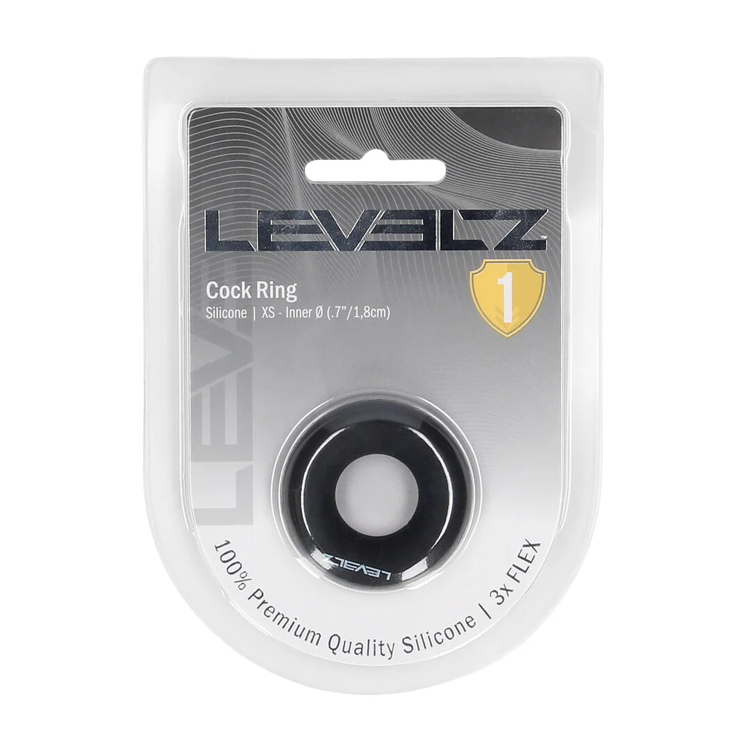 LVL01-0002BLK-2 Anello per il pene Levelz in silicone massiccio XS - immagine 1