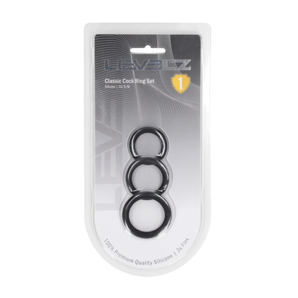 Set di 3 anelli fallici Levelz in silicone
