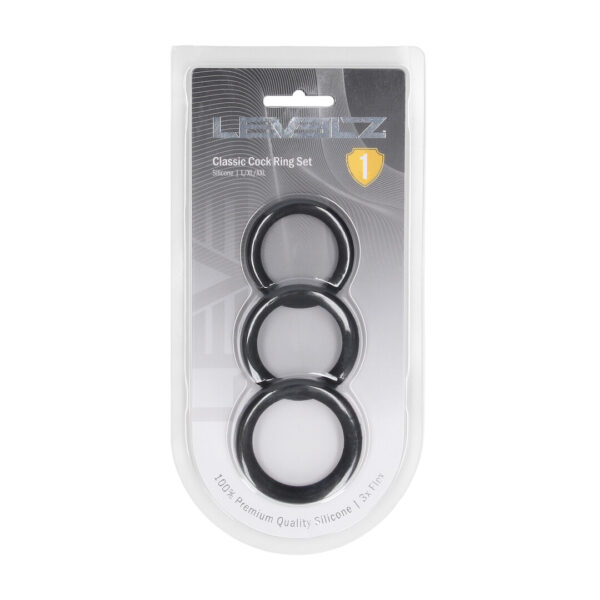 Set da 3 anelli fallici in silicone Levelz by Shots