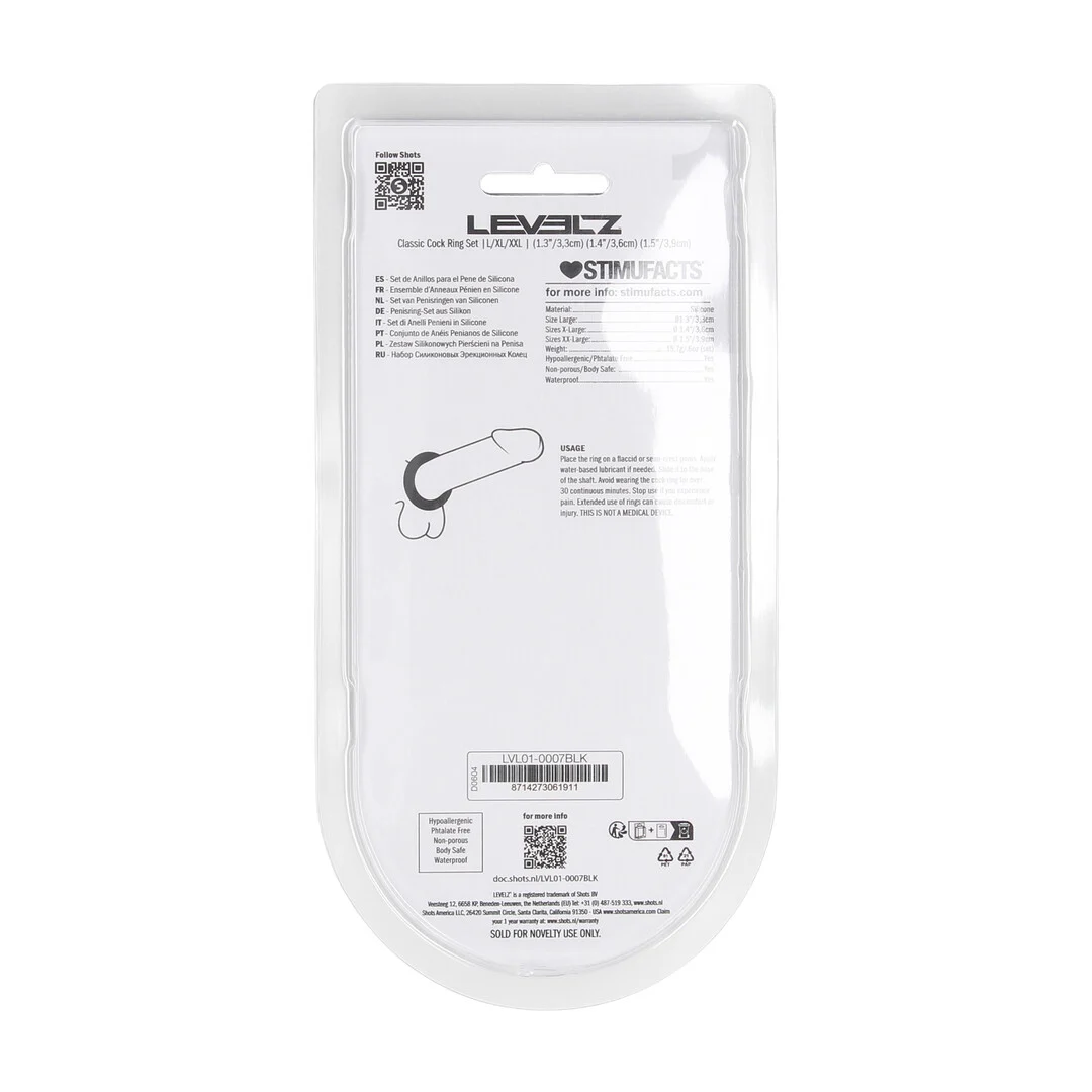Set da 3 anelli fallici in silicone Levelz by Shots - immagine 2