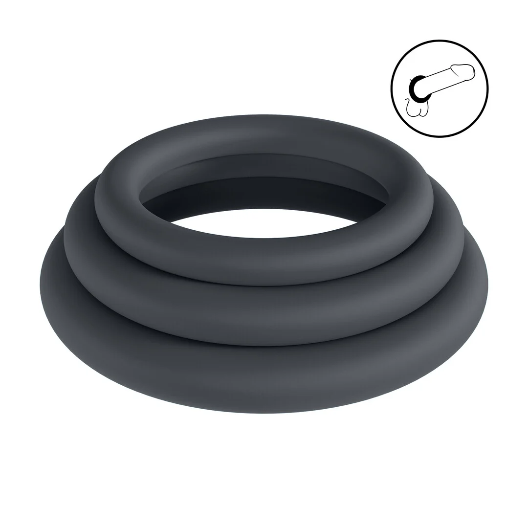 Set da 3 anelli fallici in silicone Levelz by Shots - immagine 6