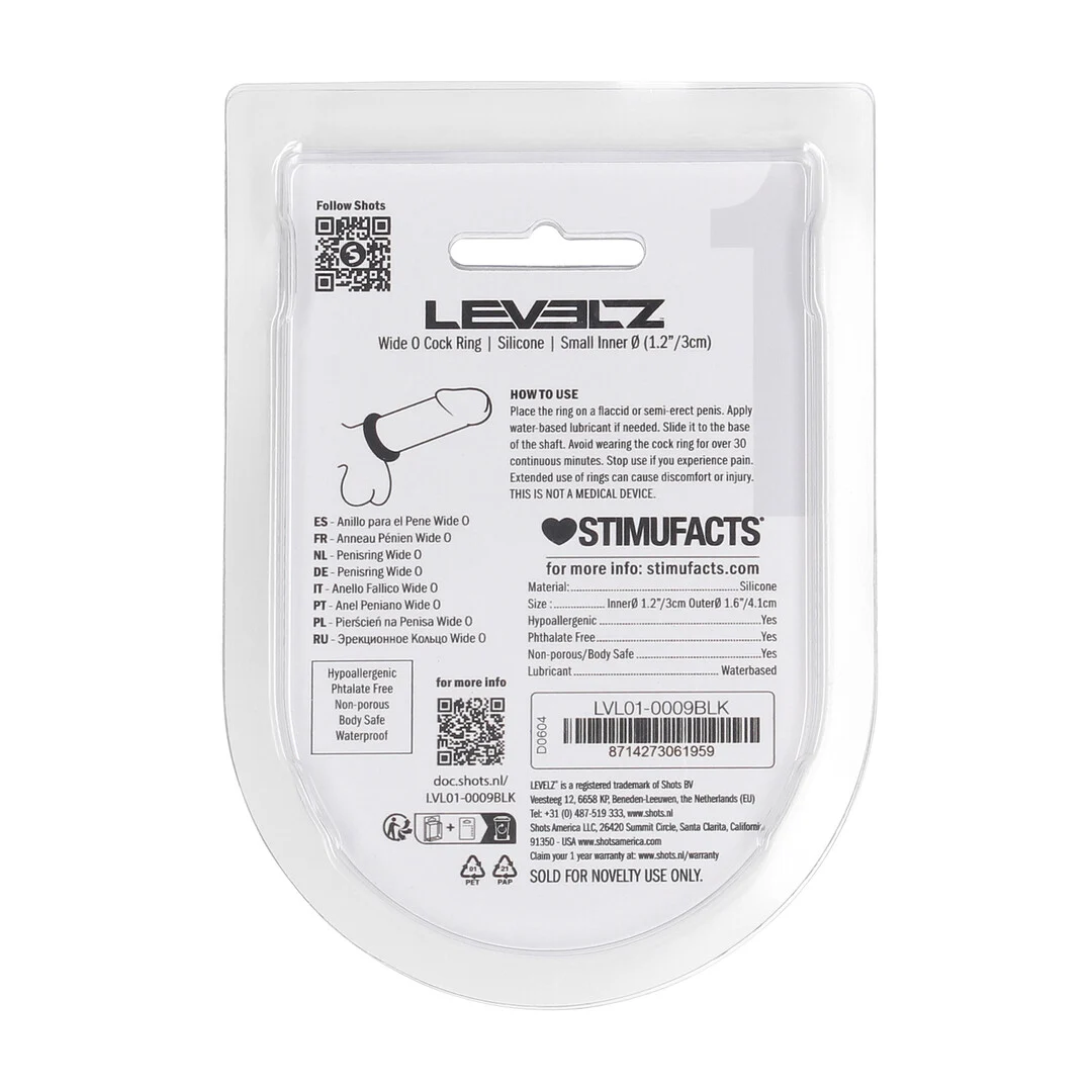 Anello fallico in silicone Levelz Wide O nero - immagine 2