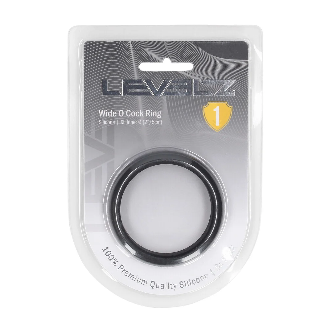 LVL01-0012BLK-2 Anello fallico Levelz Wide O in silicone XL - immagine 1