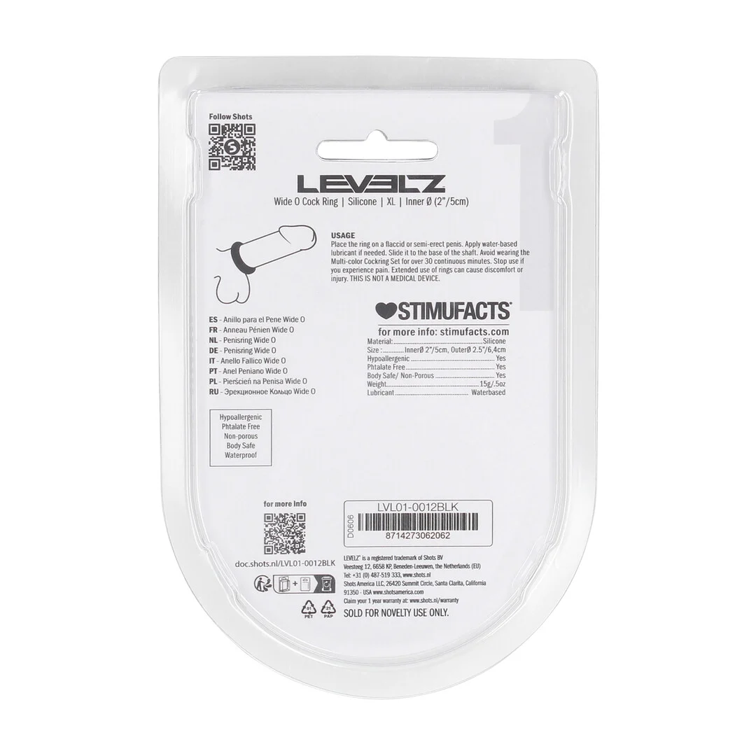 Anello fallico Levelz Wide O in silicone XL - immagine 2