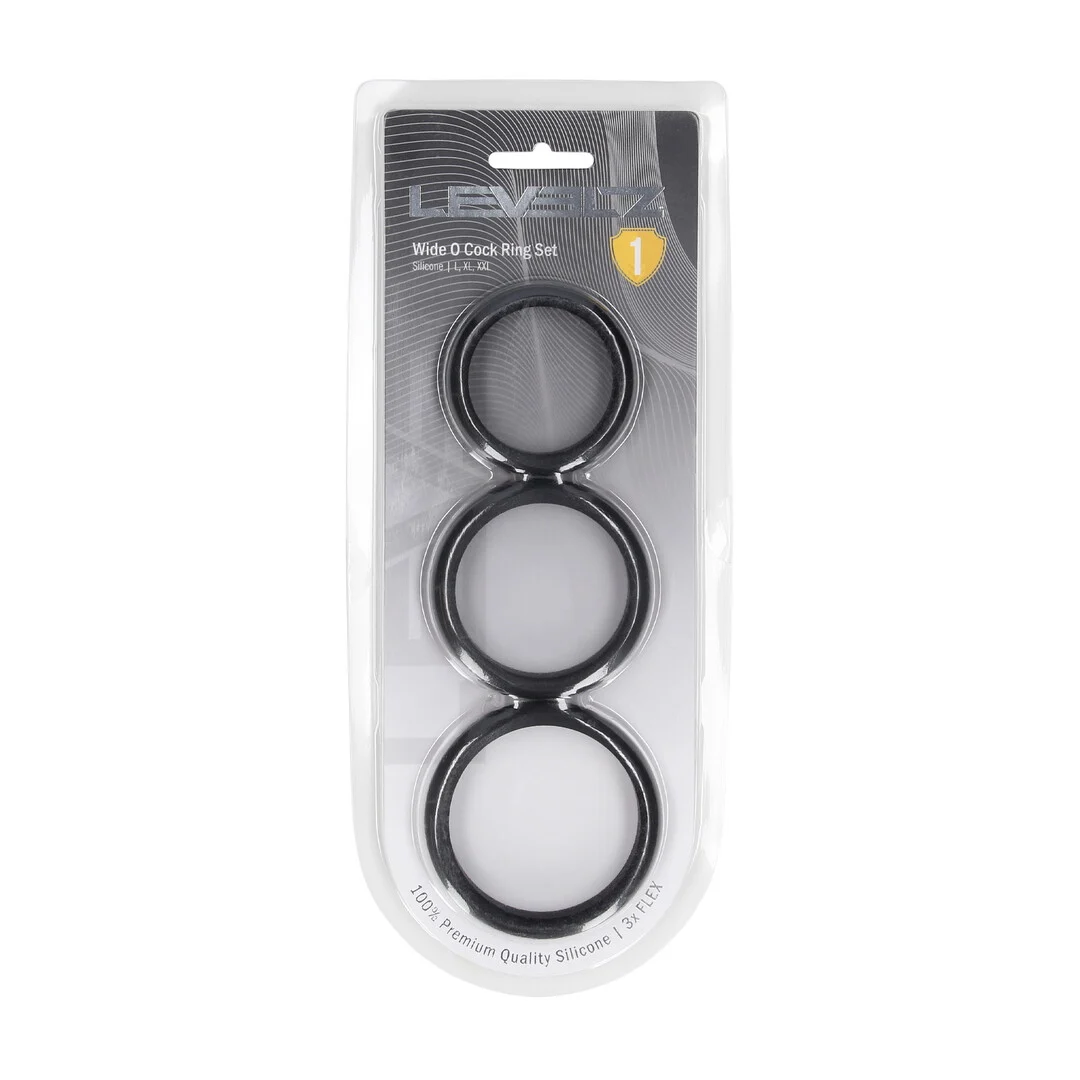 Set di anelli fallici in silicone Wide O Levelz by Shots - immagine 1
