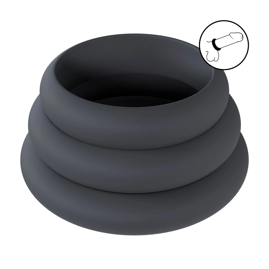 Set di anelli fallici in silicone Wide O Levelz by Shots - immagine 6