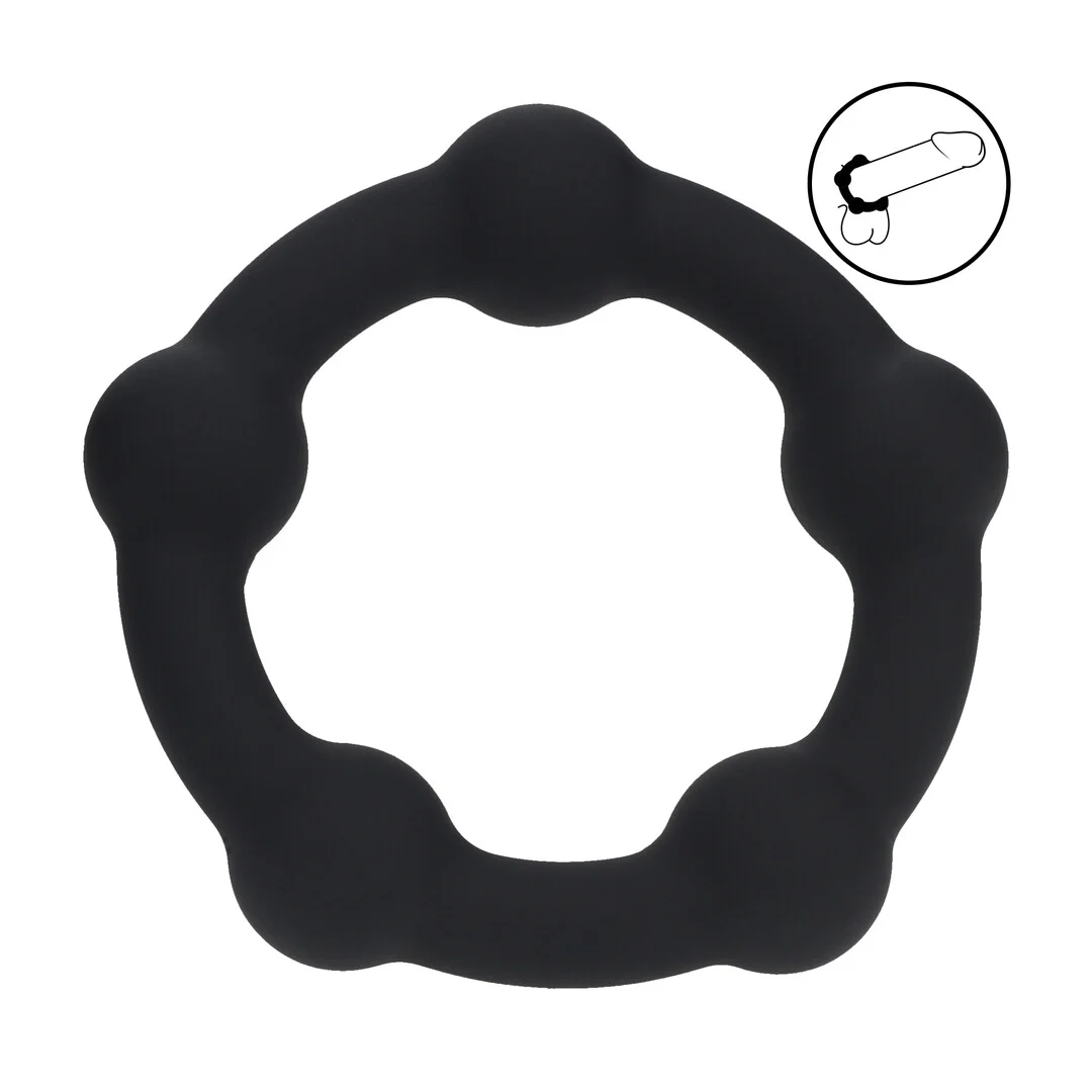 Anello fallico con perle Levelz by Shots - immagine 5