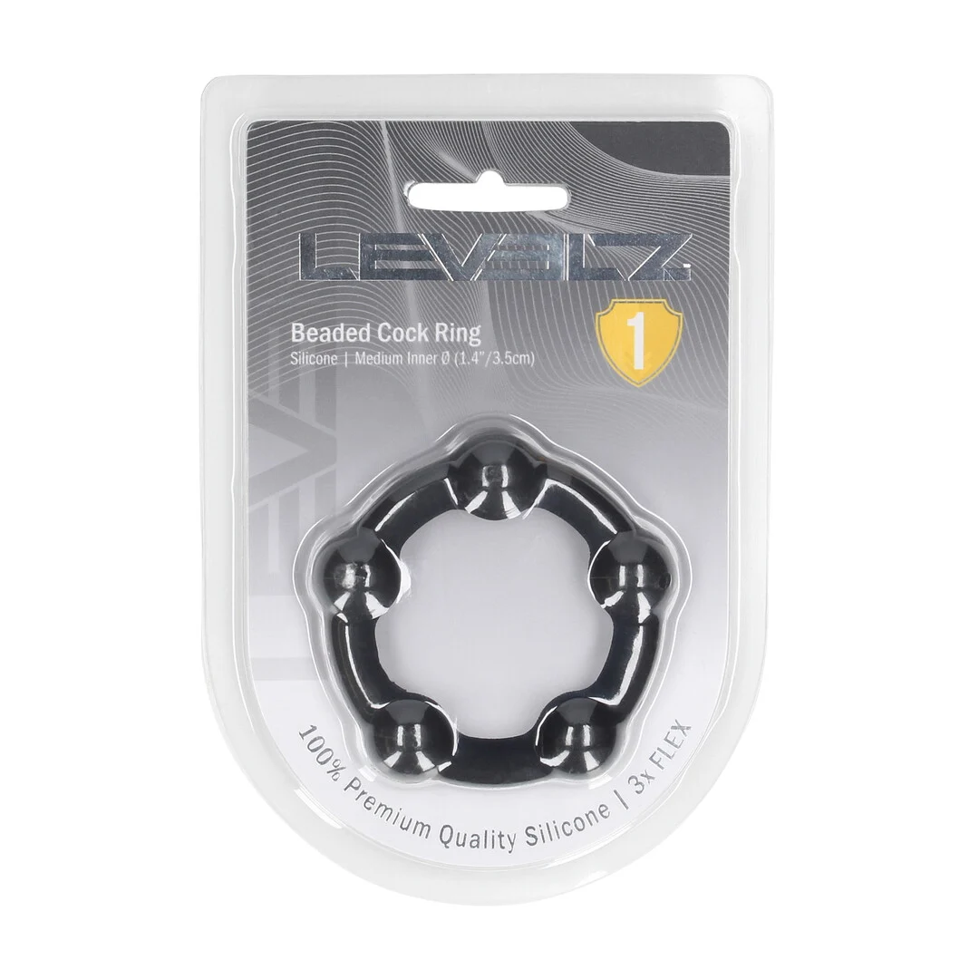 Anello fallico Levelz in silicone con perle - immagine 1