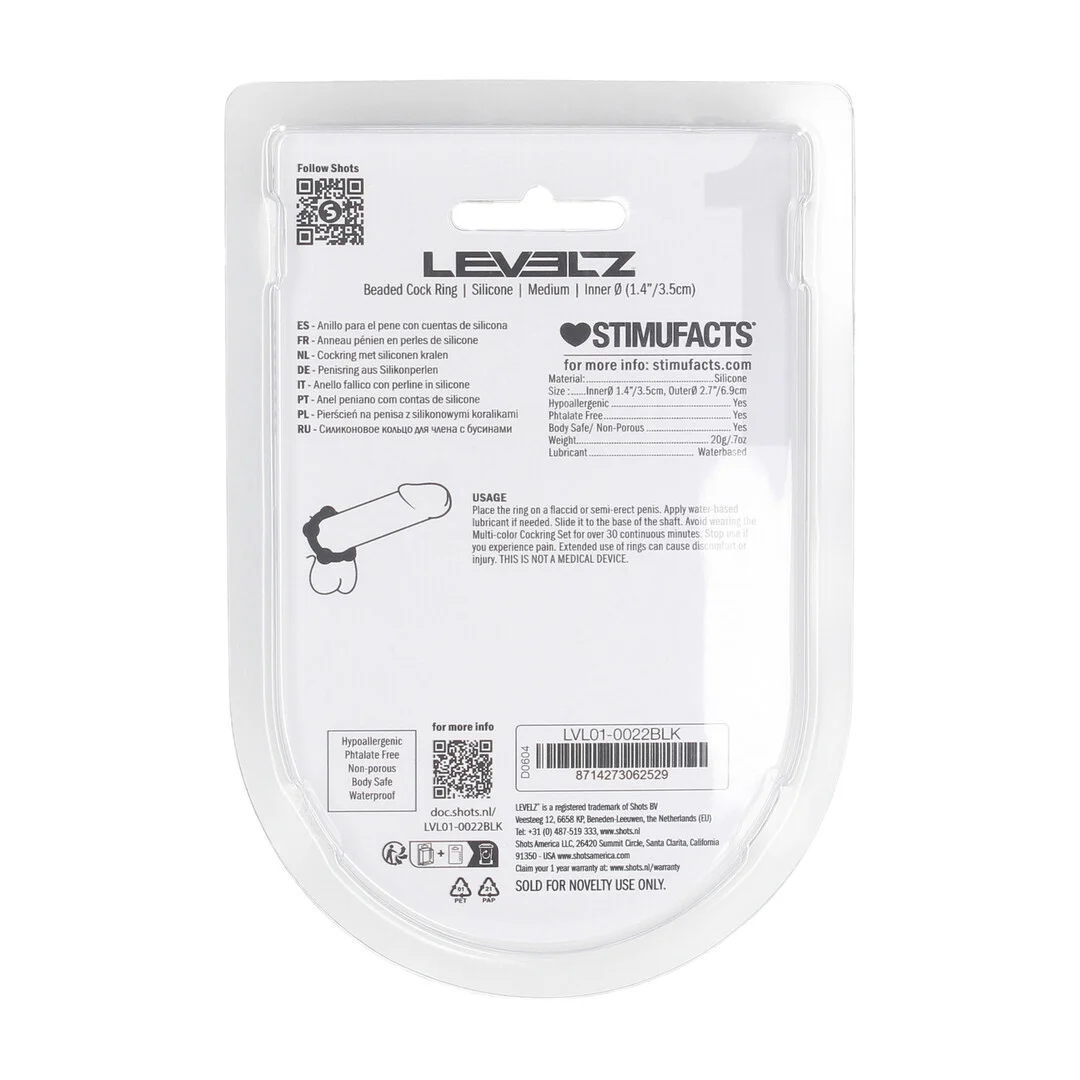 Anello fallico Levelz in silicone con perle - immagine 2