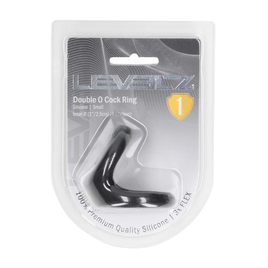 LVL01-0025BLK-2 Anello fallico in silicone Levelz Double O - immagine 1