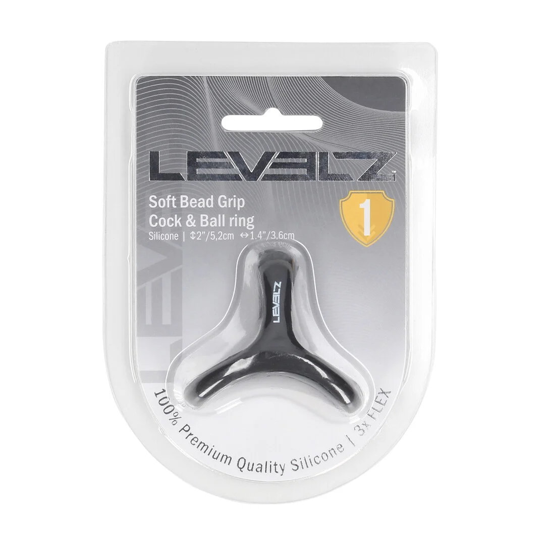 LVL01-0032BLK-2 Anello fallico e per i testicoli Levelz Tri O in silicone - immagine 1
