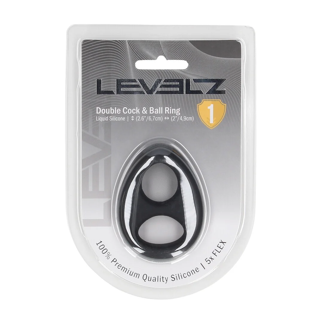 Anello fallico e per i testicoli Levelz in silicone con doppia apertura - immagine 1