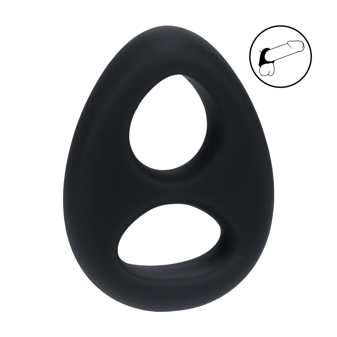 Anello fallico e per i testicoli Levelz in silicone con doppia apertura - immagine 5
