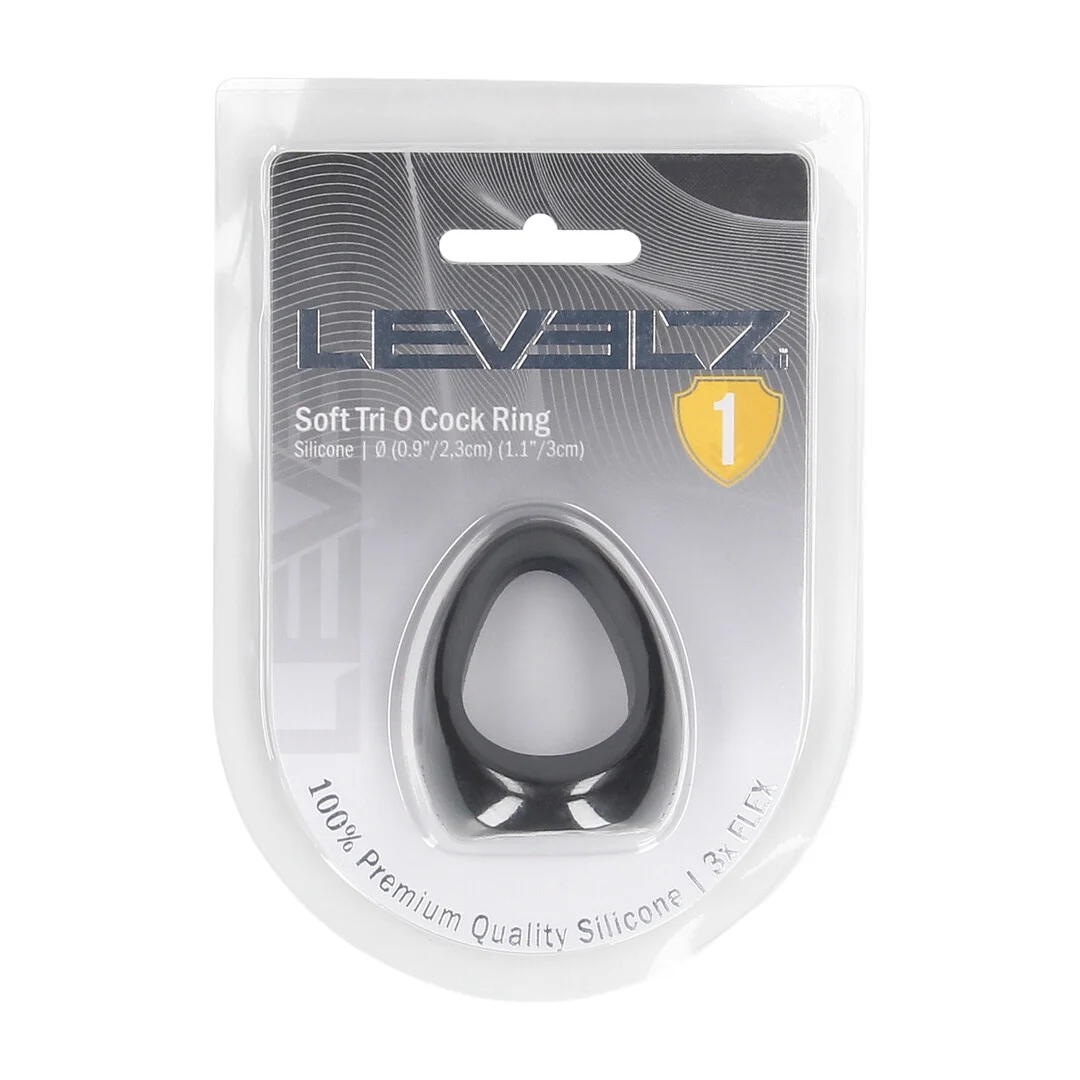 Anello fallico in silicone Levelz Tri O nero - immagine 1