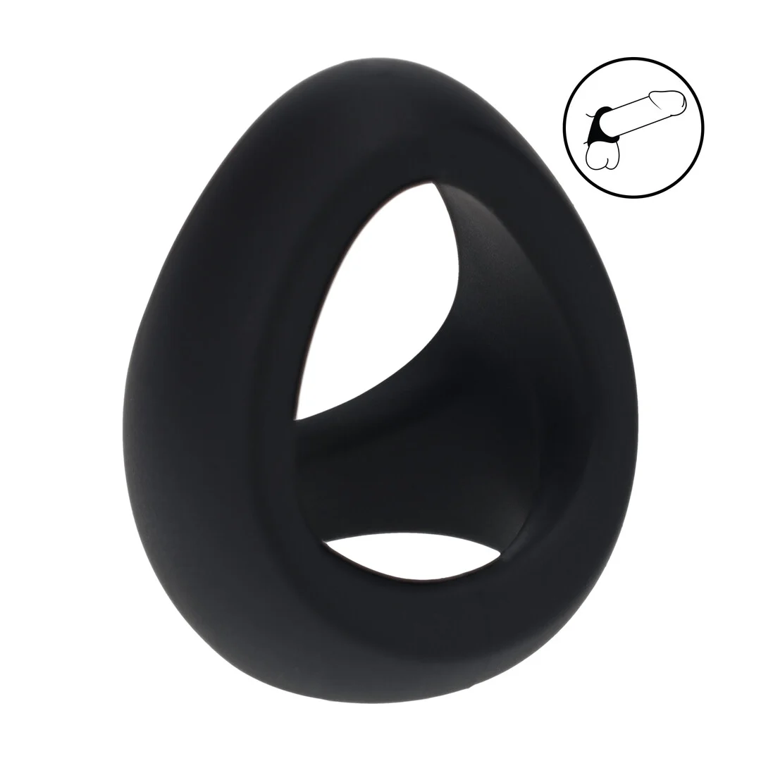 Anello fallico in silicone Levelz Tri O nero - immagine 5