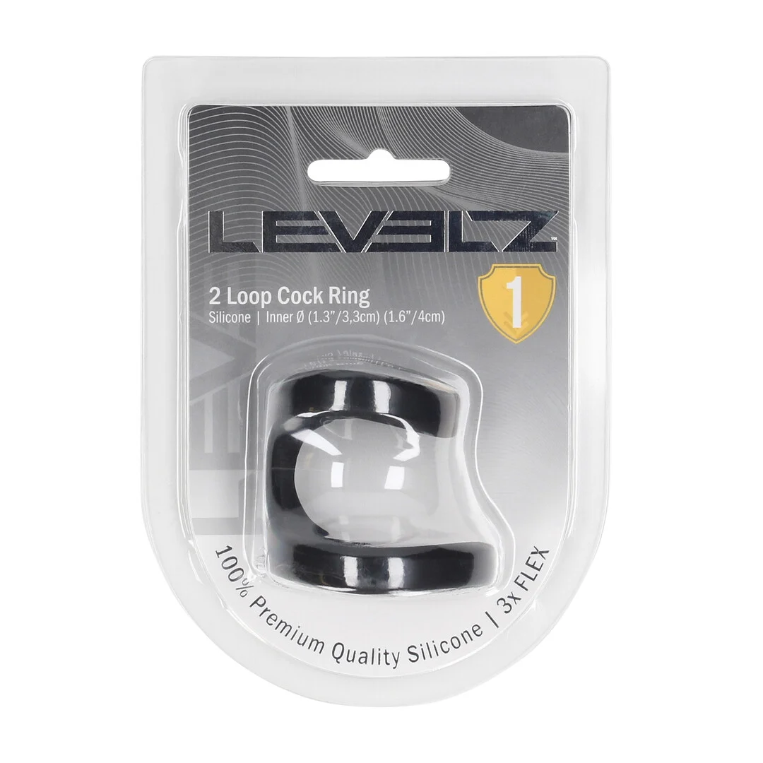 LVL01-0040BLK-2 Cockring Levelz by Shots 2 Loop in silicone - immagine 1