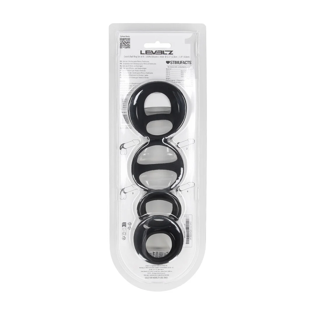 Set Levelz di anelli in silicone per pene e testicoli - immagine 2