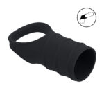Anello fallico in silicone Levelz by Shots con guaina a coste nera - immagine 6