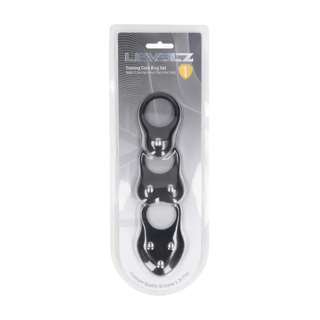 LVL01-0049BLK-2 Anelli da allenamento in silicone Levelz, set da 3 - immagine 1