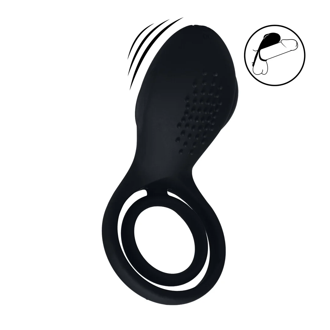 Levelz anello vibrante per pene e testicoli con stimolatore ad ali - immagine 4