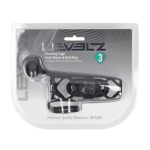 Guaina vibrante per pene Levelz by Shots con anello per testicoli, nera