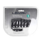 Levelz by Shots guaina vibrante a coste in silicone per pene con anello per testicoli, nera