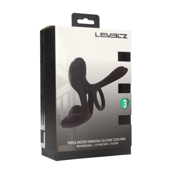 Anello fallico vibrante in silicone Levelz con tre motori