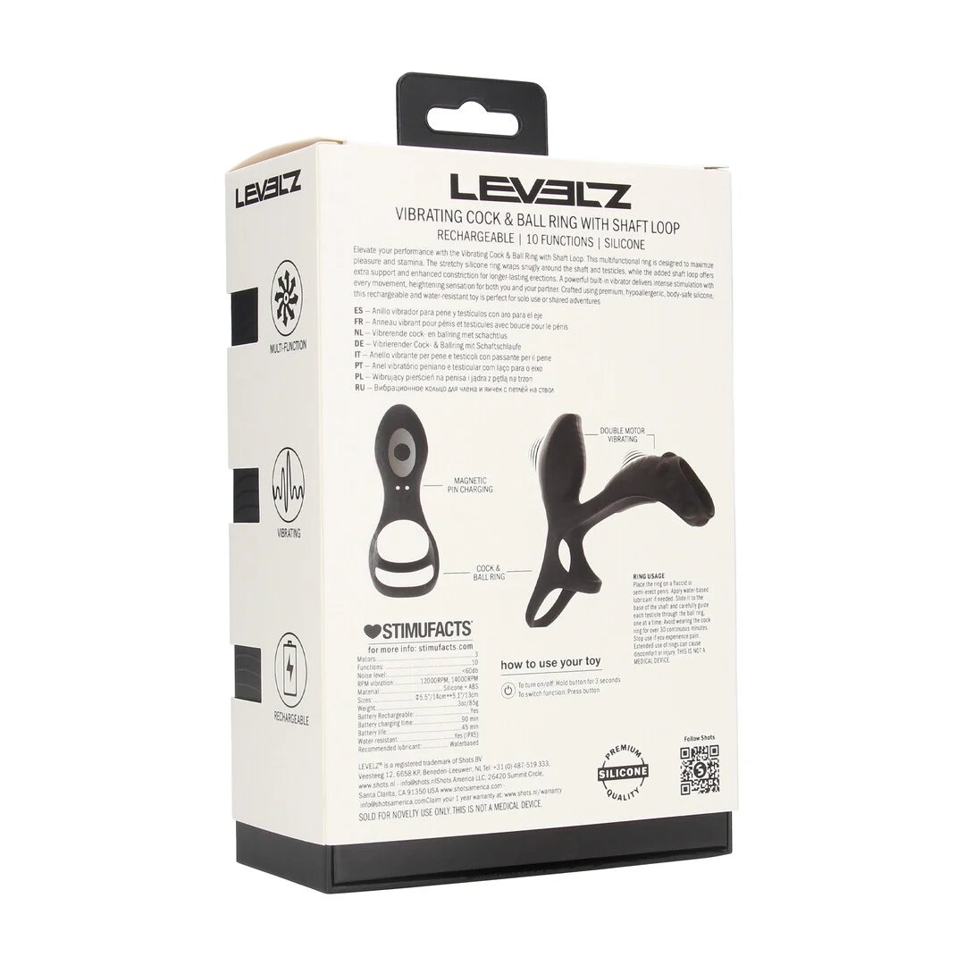 Anello vibrante in silicone Levelz per pene e testicoli con anello per l’asta - immagine 2