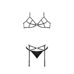 Completo Magic Silk con reggiseno, reggicalze e perizoma - immagine 4