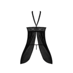 Babydoll nero con schiena scoperta e set con perizoma, taglia 2X - immagine 11