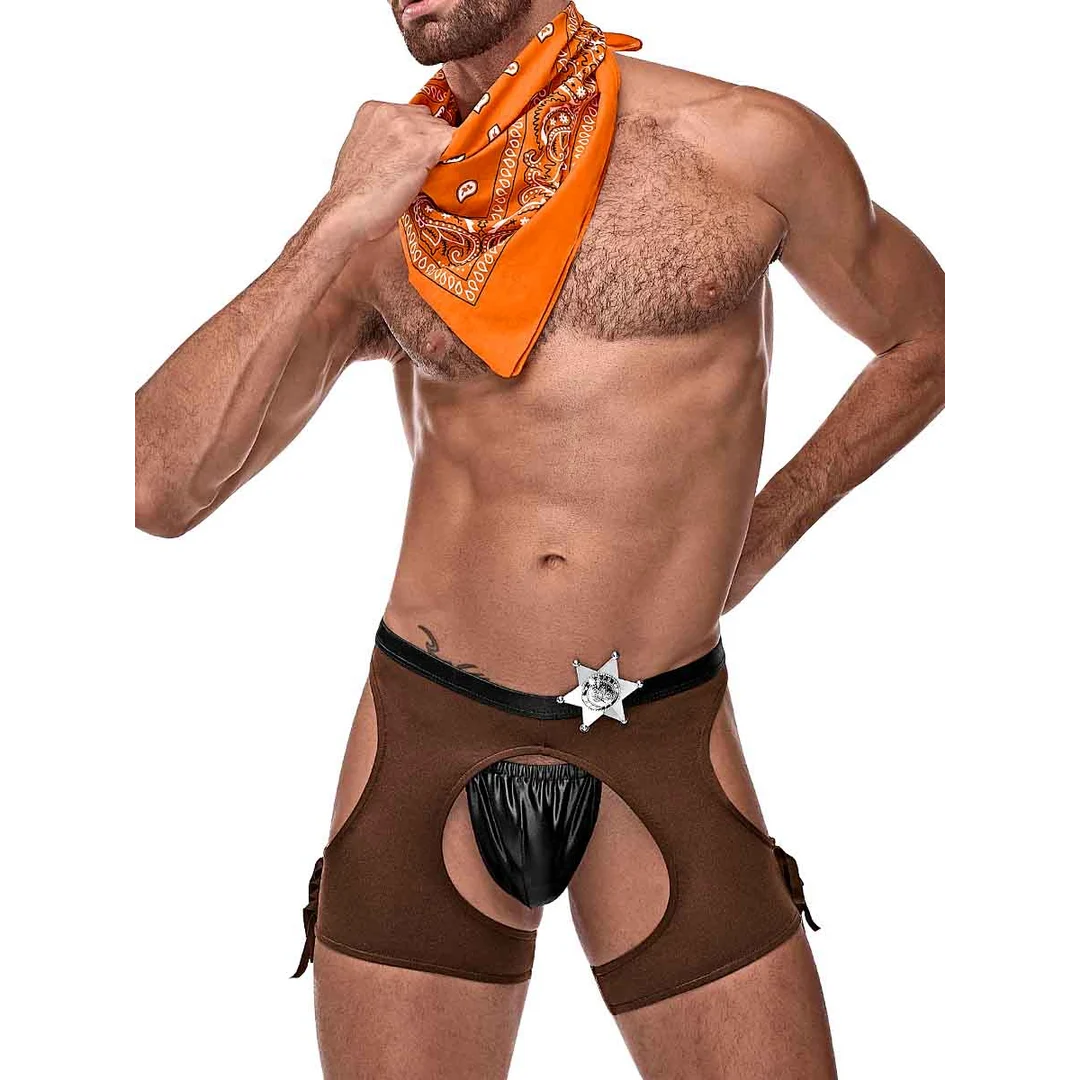 Costume da cowboy rigido per giochi di ruolo e look grintosi – Male Power - immagine 5