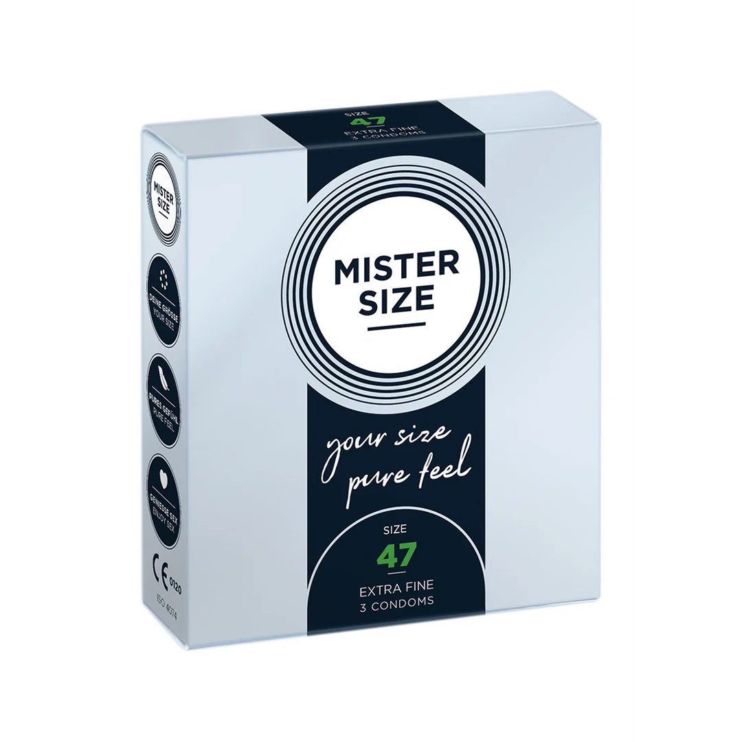 Preservativi Mister Size Pure Feel da 47 mm, 3 pezzi - immagine 2
