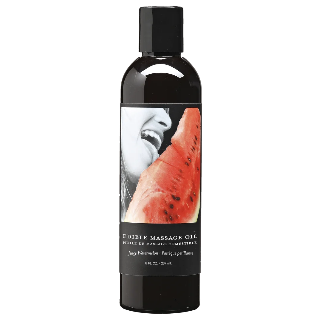 Olio da massaggio erotico commestibile al cocomero – Earthly Body – 237 ml - immagine 1