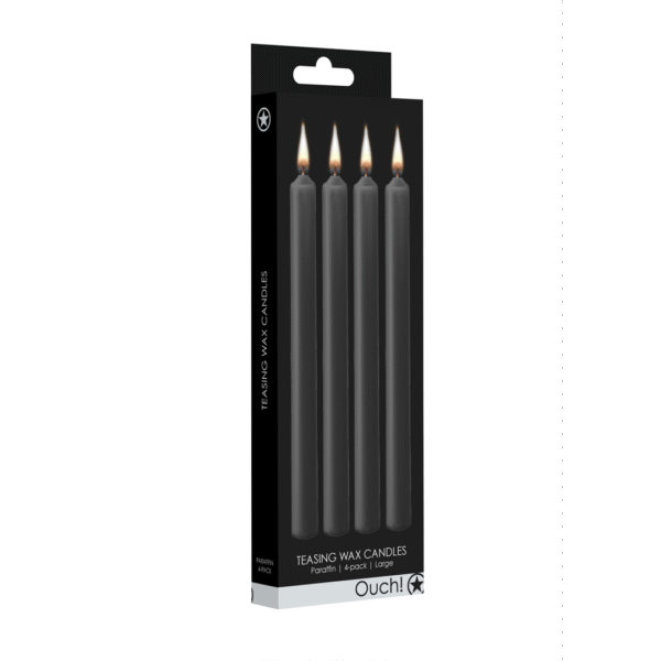 Ouch! Candele di cera, 4 pezzi, grandi, nere