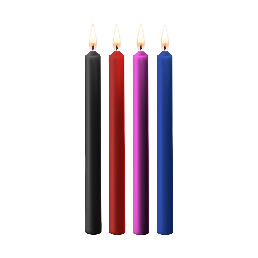 Ouch! Candele di cera, 4 pezzi, grandi, nere - immagine 10