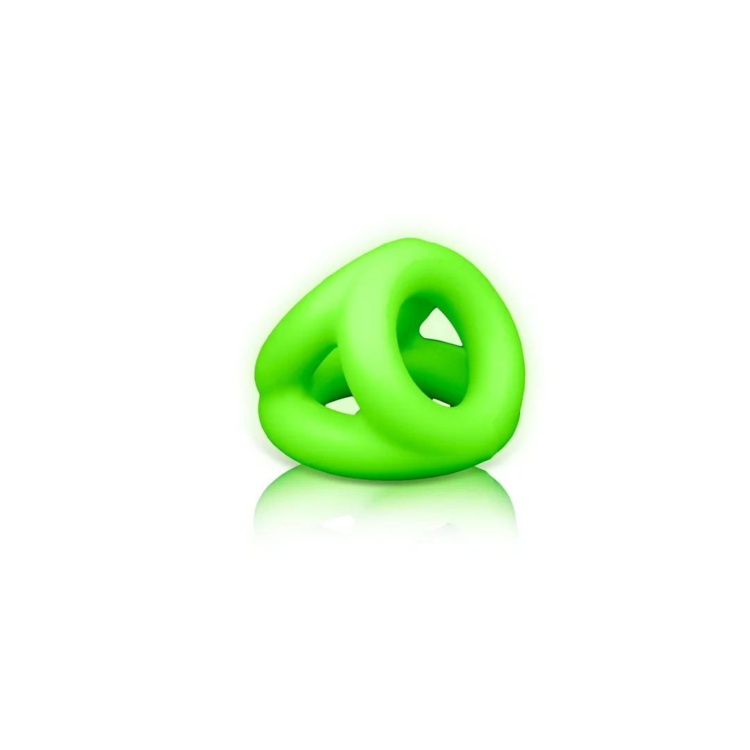 Anello fallico Ouch! Glow in the Dark con fascia per testicoli - immagine 3