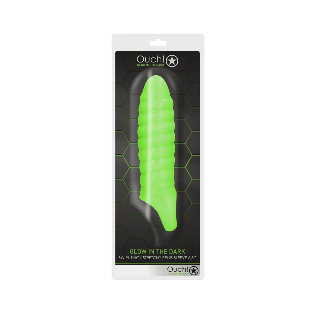 Ouch! Swirl guaina per pene Glow in the Dark