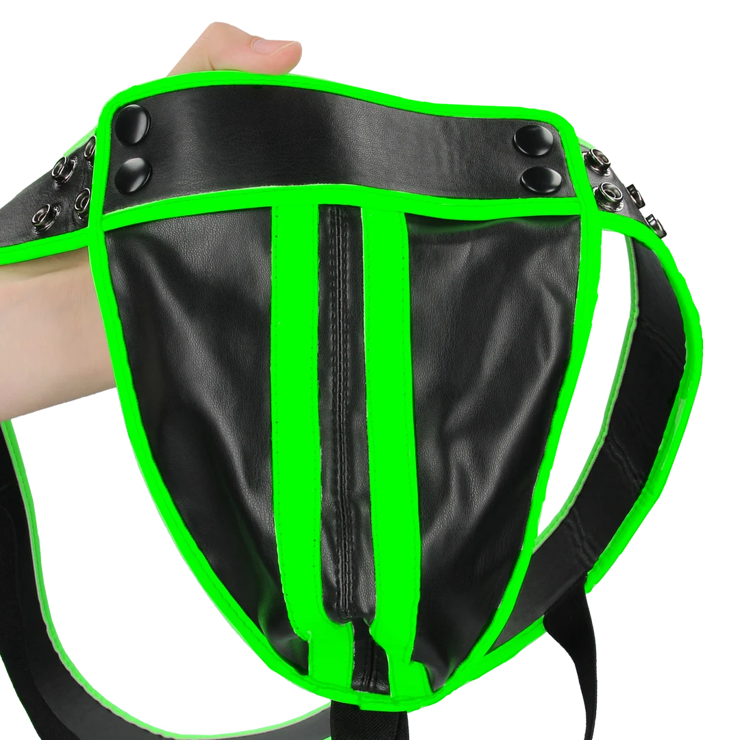 Jockstrap che si illumina al buio, intimo sexy da uomo dal look bondage, Ouch! - immagine 12