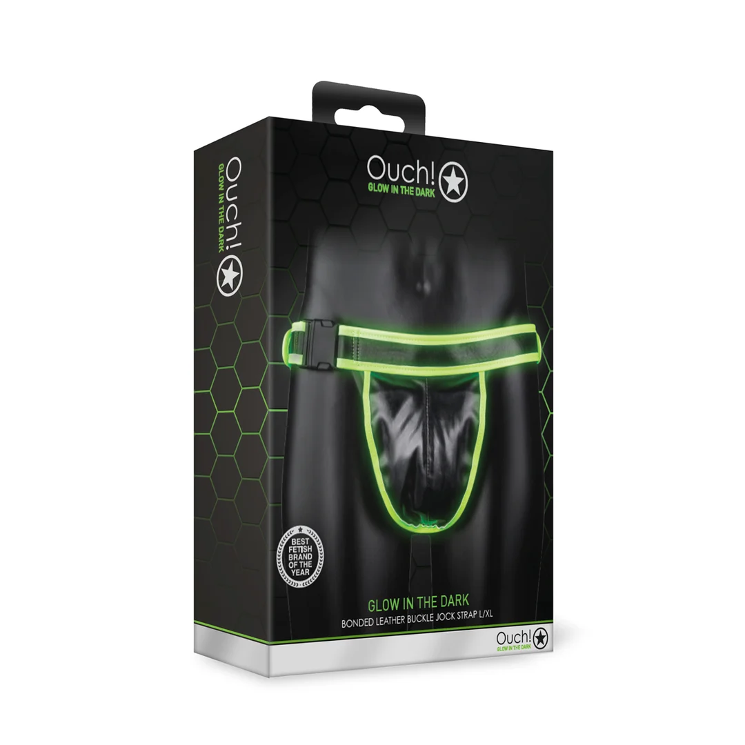 Ouch! Glow in the Dark, jockstrap con fibbie L/XL - immagine 1