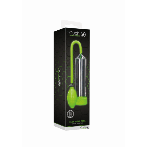 Pompa per pene Ouch! Classic fosforescente al buio