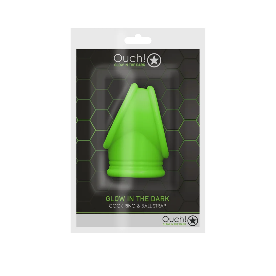 OU789GLO-2 Anello fallico con fascia per i testicoli – Glow in the Dark - immagine 1