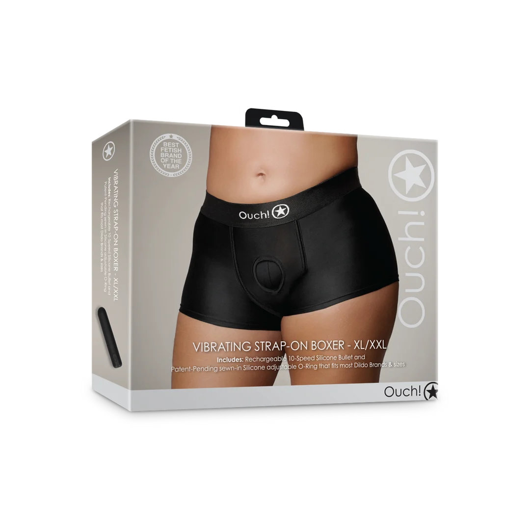 Boxer vibrante per strap on Ouch! by Shots - immagine 7