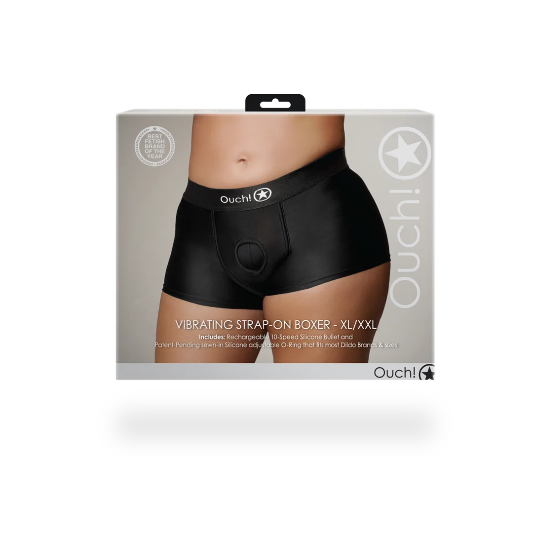 Boxer vibrante per strap on Ouch! by Shots - immagine 8