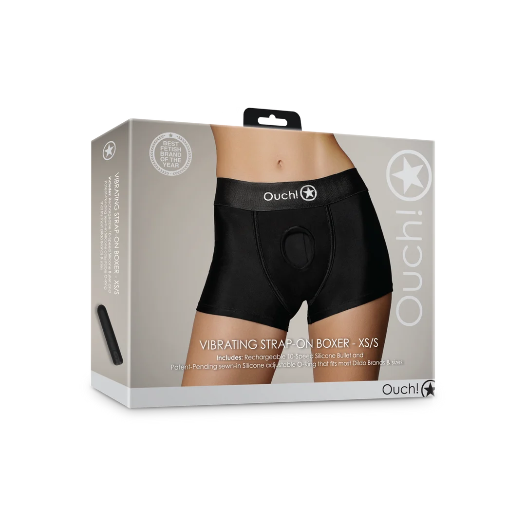 Boxer vibrante per strap on Ouch! by Shots - immagine 13